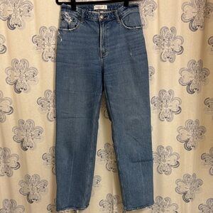 Abercrombie & Fitch Straight-Leg Jeans in Medium Blue